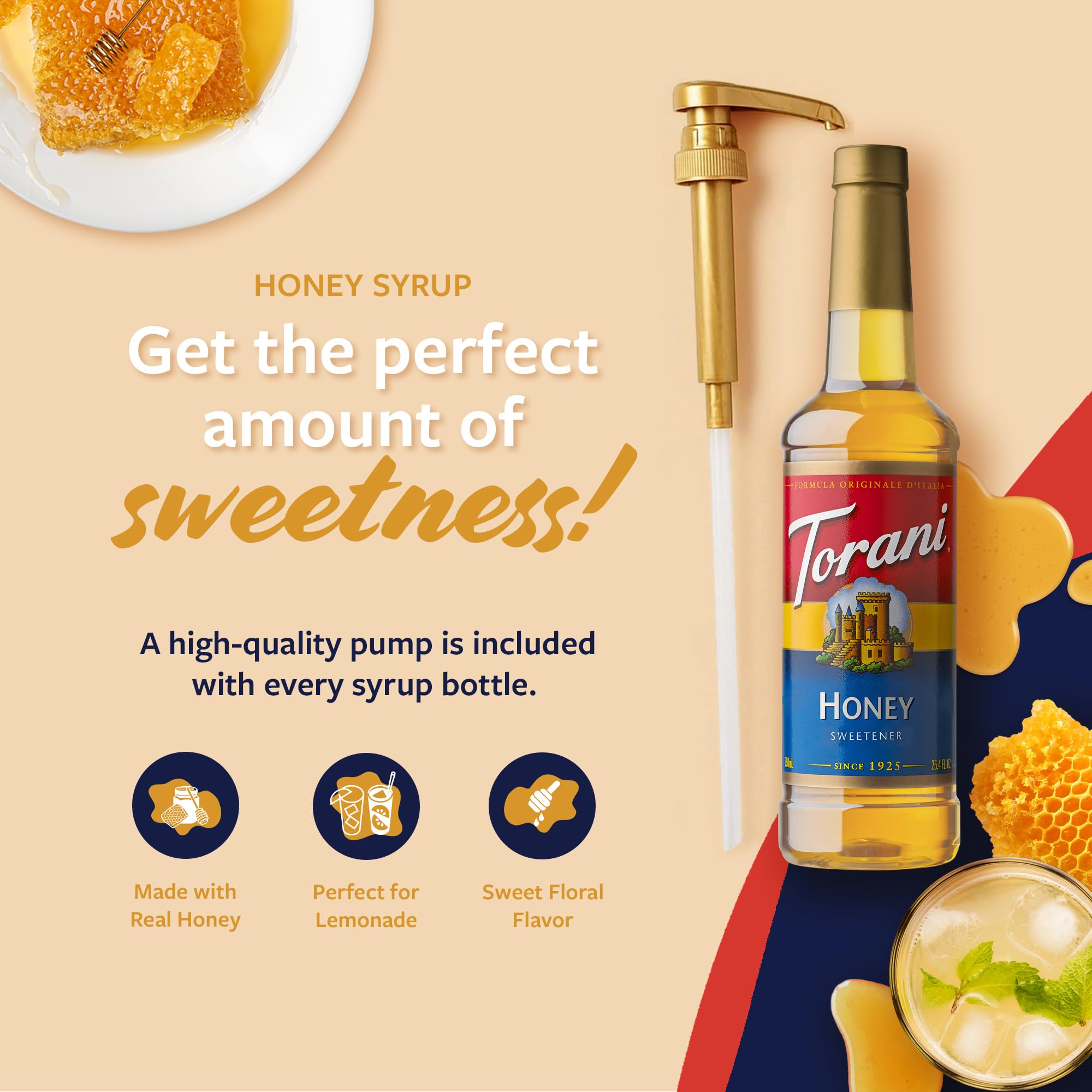 Torani Honey Sweetener elevates steamers and lattes with honey flavor.