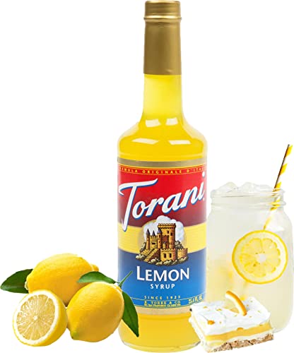 Torani Lemon Syrup drizzle over lemonade to enhance brightness
