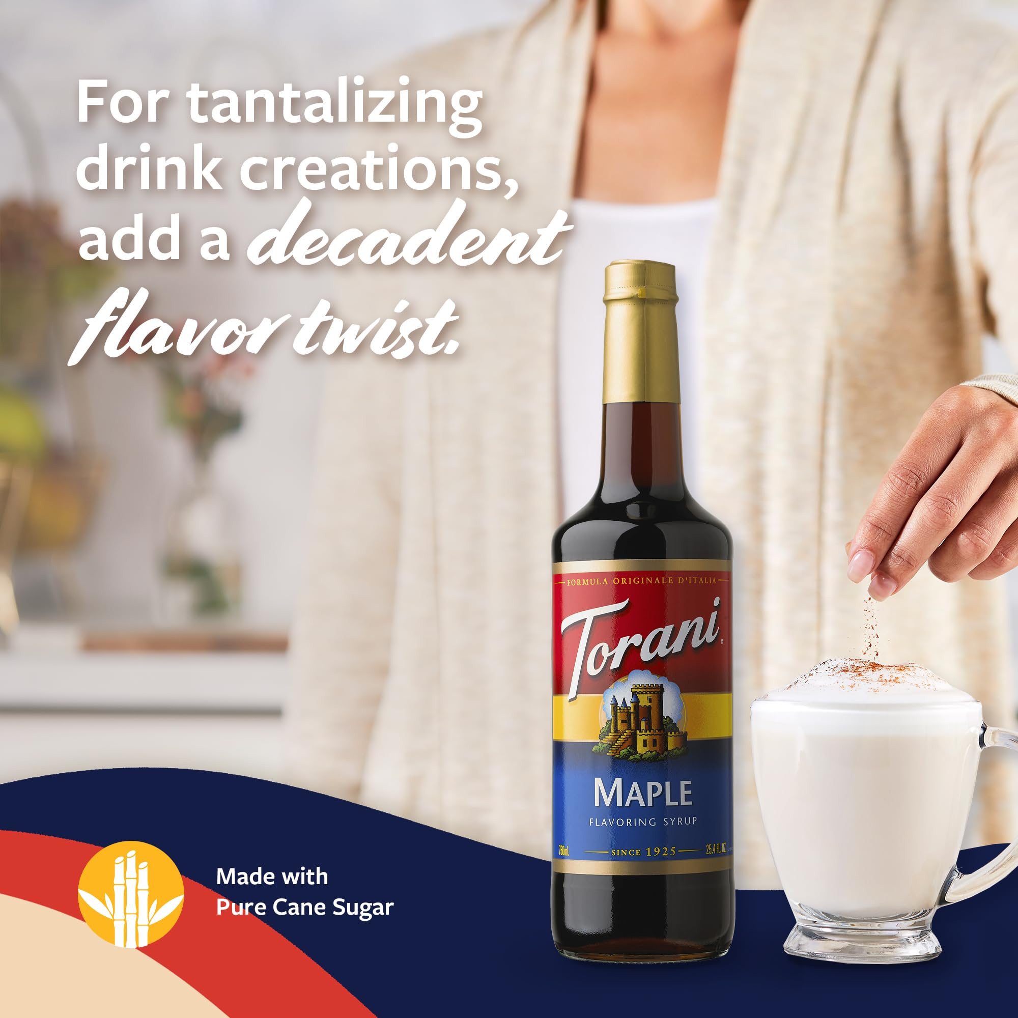 Maple Torani coffee drink inspired by cafe flavors