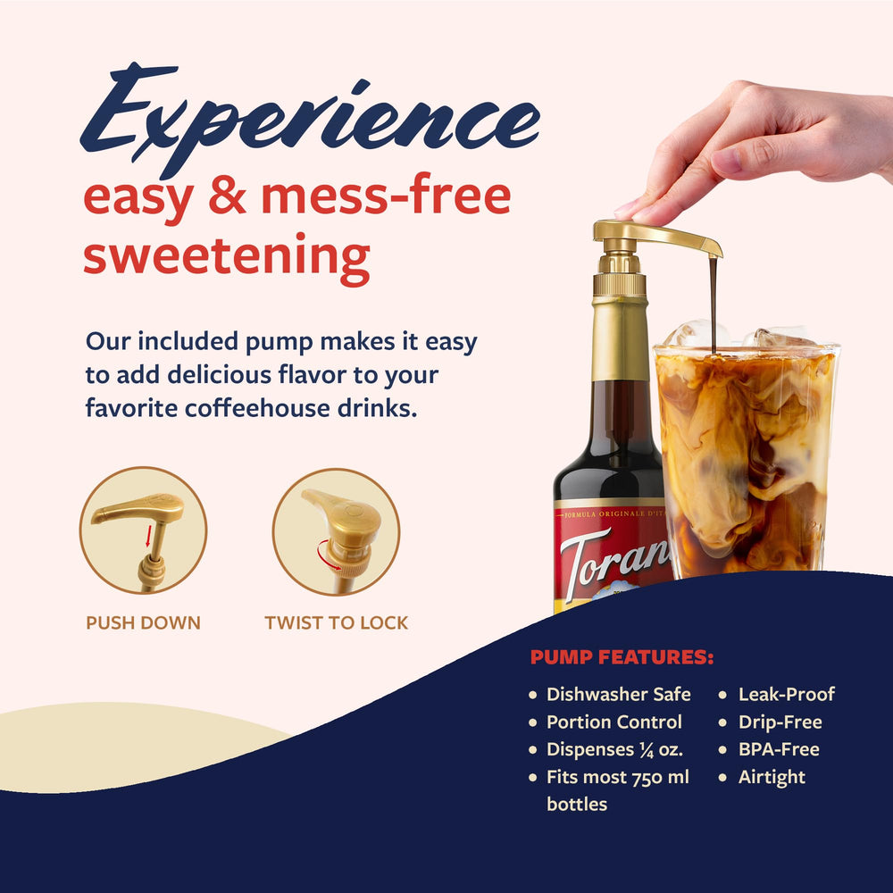 Torani maple syrup on dessert enhances sweetness and aroma