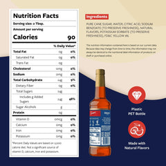 Torani Orange Syrup 750 ml bottle on the counter, ideal for home use