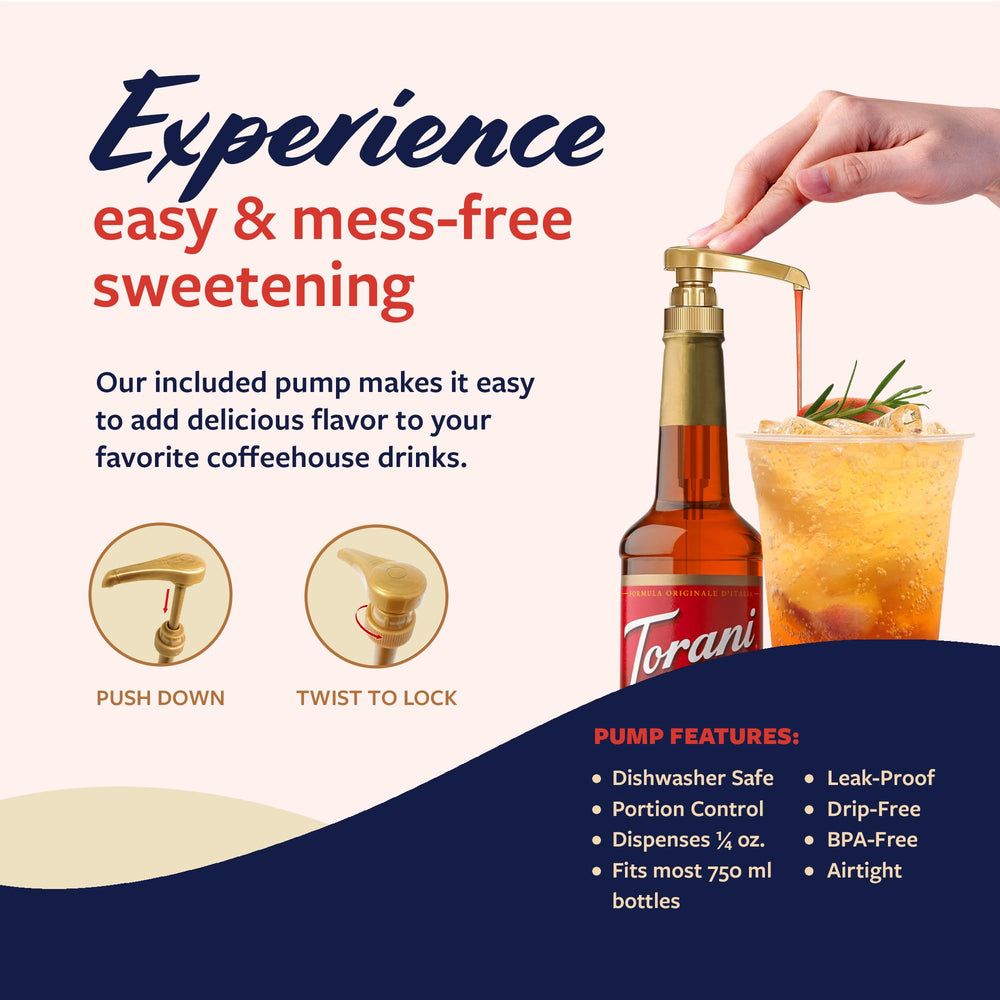 Torani Orange Syrup highlights cocktail and mocktail flavor enhancement.