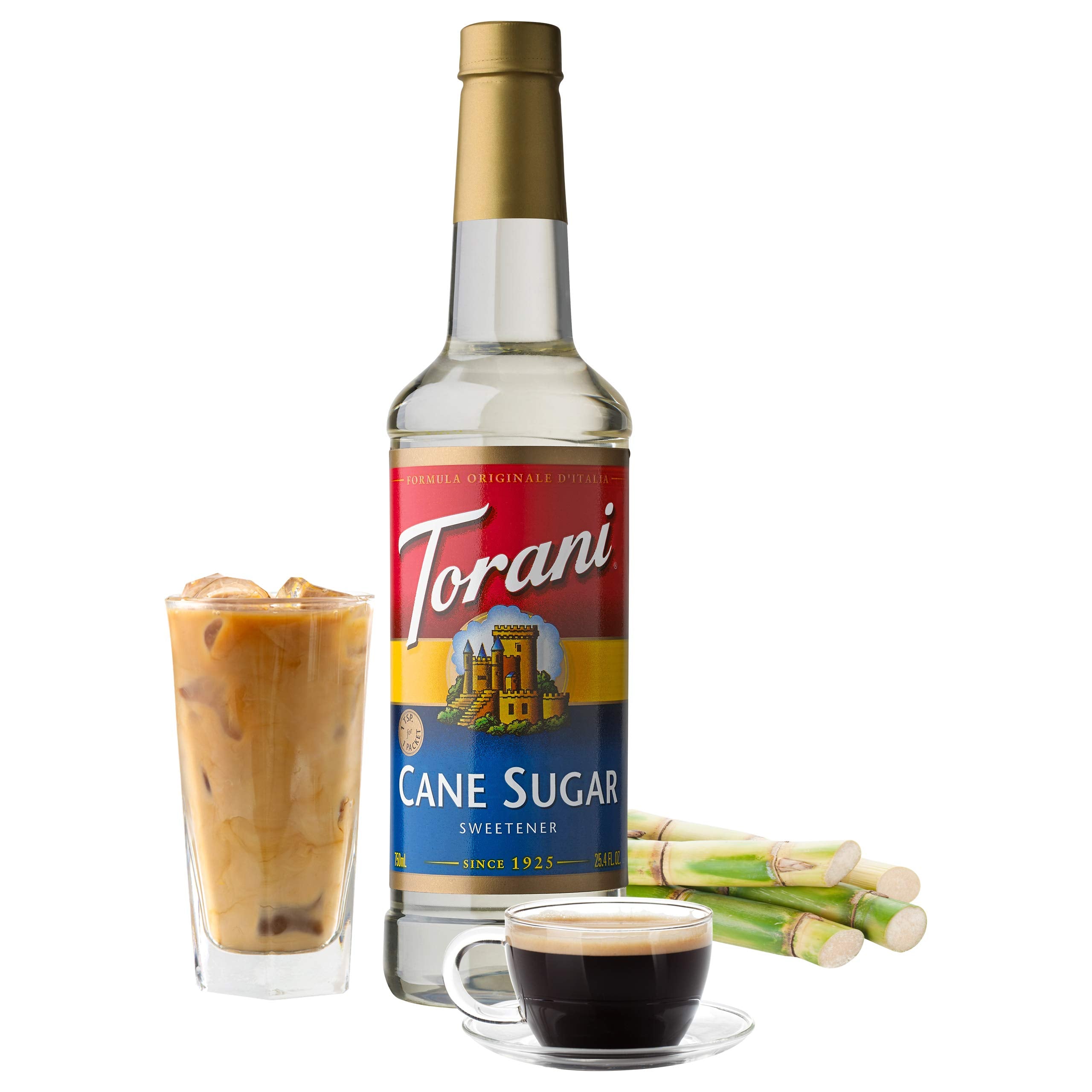 Torani French vanilla syrup bottle adds creamy notes to drinks