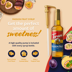 Torani Passion Fruit Syrup added to iced tea for tropical brightness.