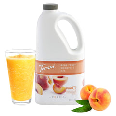 Torani Peach Real Fruit Smoothie Mix peach slices closeup for natural flavor