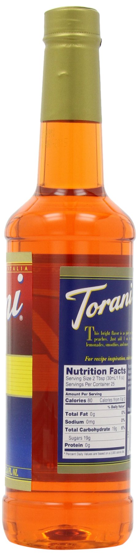 Torani Peach Syrup in a latte, adding velvety peach notes to morning drinks.