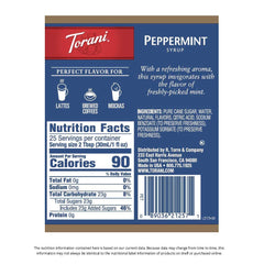 Torani Peppermint Syrup on coffee or cocktails adds refreshing peppermint aroma