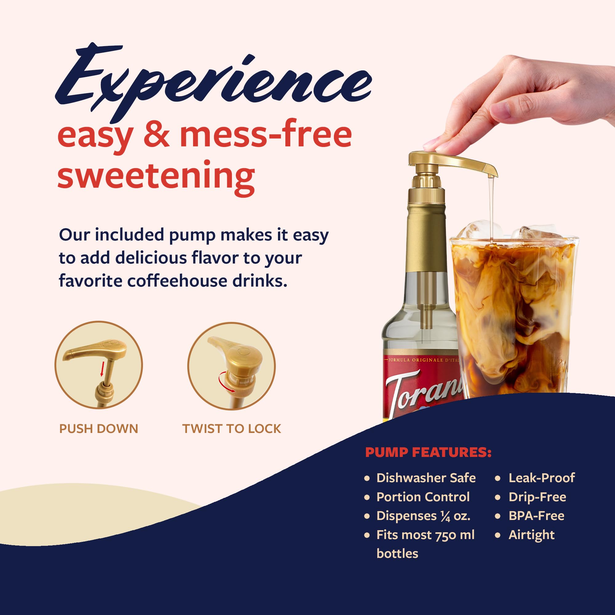 Torani Peppermint Syrup used in cold drinks and desserts
