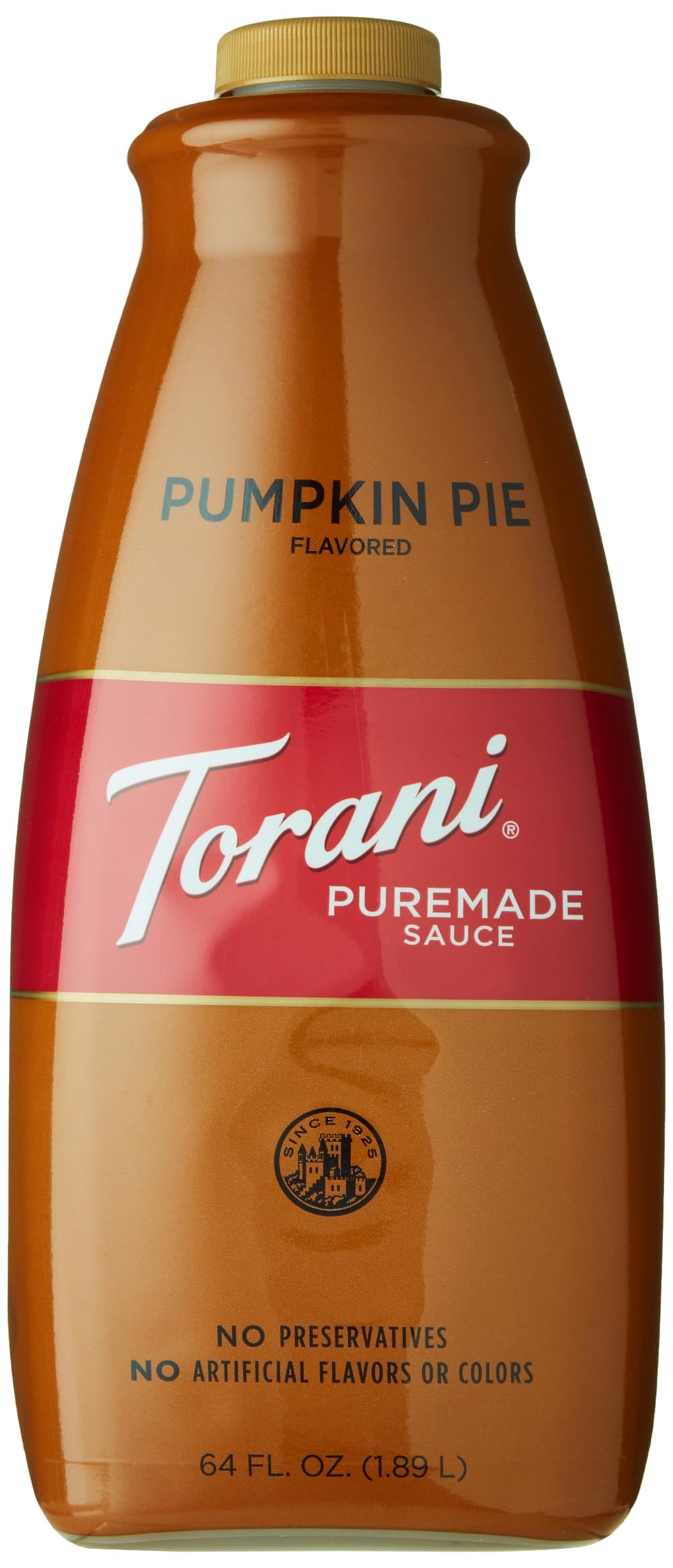 Torani Pumpkin Pie Puremade Sauce 64oz bottle for desserts and beverages