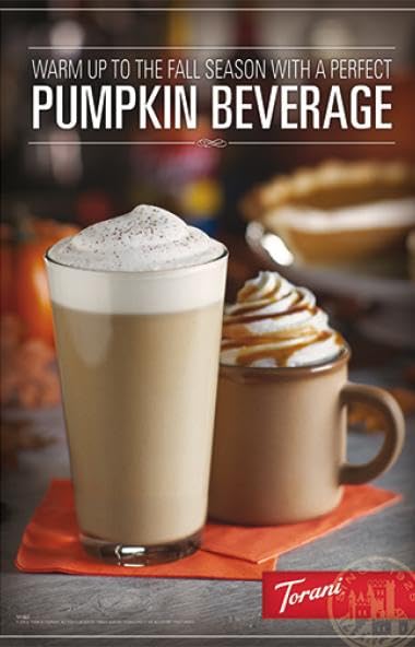 Torani Pumpkin Pie Puremade Sauce on kitchen counter with pastries
