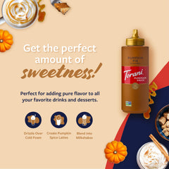 Drizzle of Torani Pumpkin Pie Sauce over whipped cream for cafe-style treats.