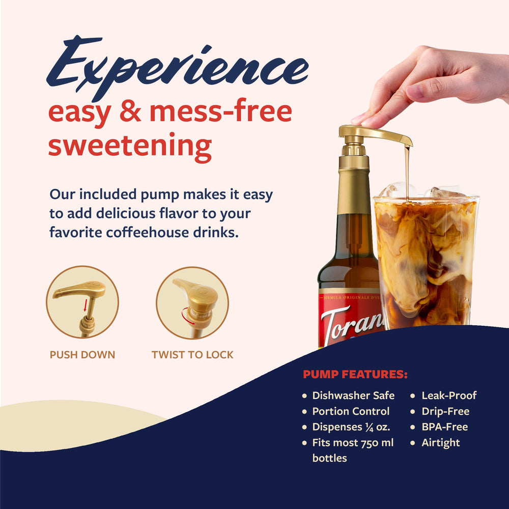 Torani Pumpkin Pie Syrup in a cup for a home cafe moment.