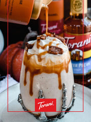 Torani Puremade Caramel Sauce gluten-free label highlighted for dietary-friendly indulgence