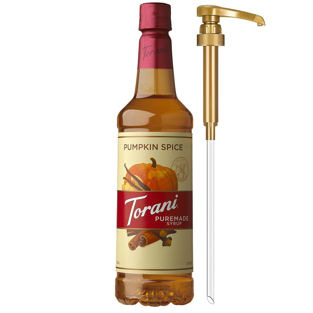Torani Puremade Pumpkin Spice Syrup bottle for cozy seasonal drinks