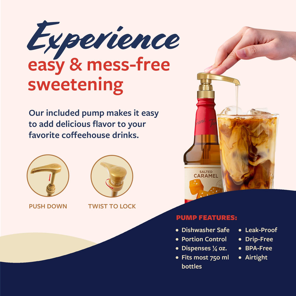 Torani Puremade Salted Caramel Syrup with iced tea or dessert flavoring