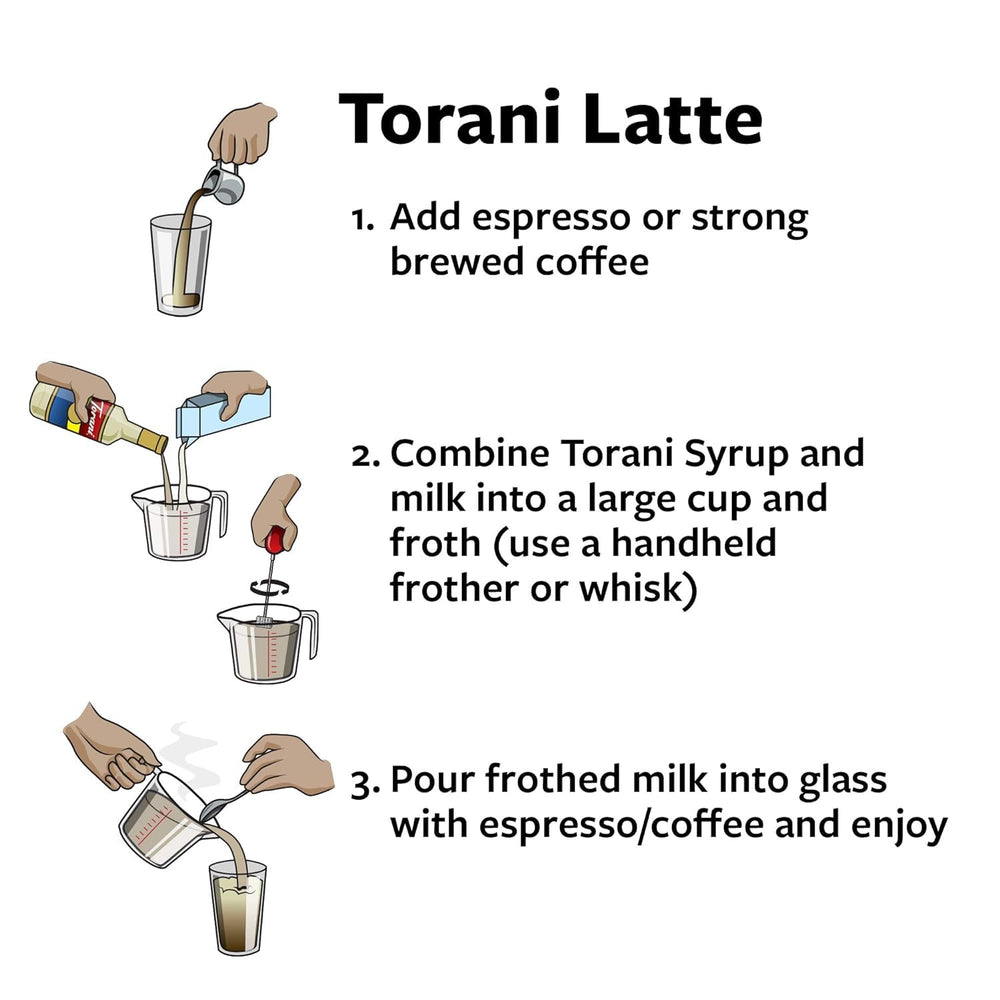 Torani Puremade Vanilla latte creation enhancing espresso drinks with creamy vanilla depth