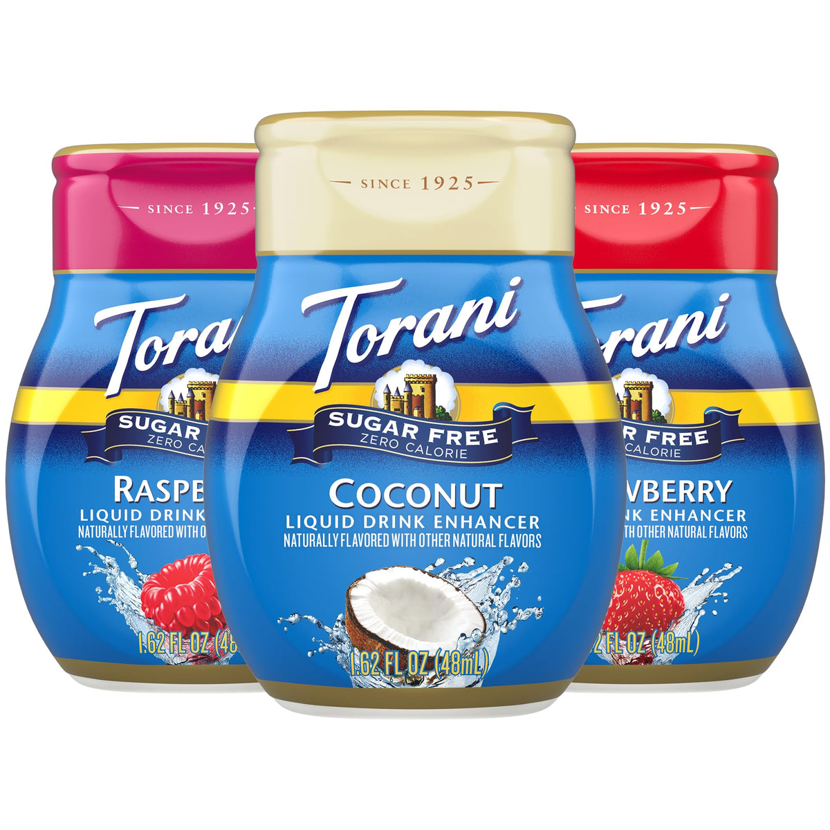 Torani Raspberry sugar-free liquid drink enhancer bottle for zero calorie flavoring