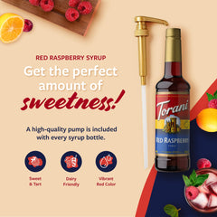 Cocktail idea featuring Torani Red Raspberry Syrup for a berry-forward flavor.
