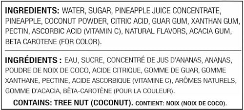 Pouring Torani smoothie mix over ice for a quick tropical drink