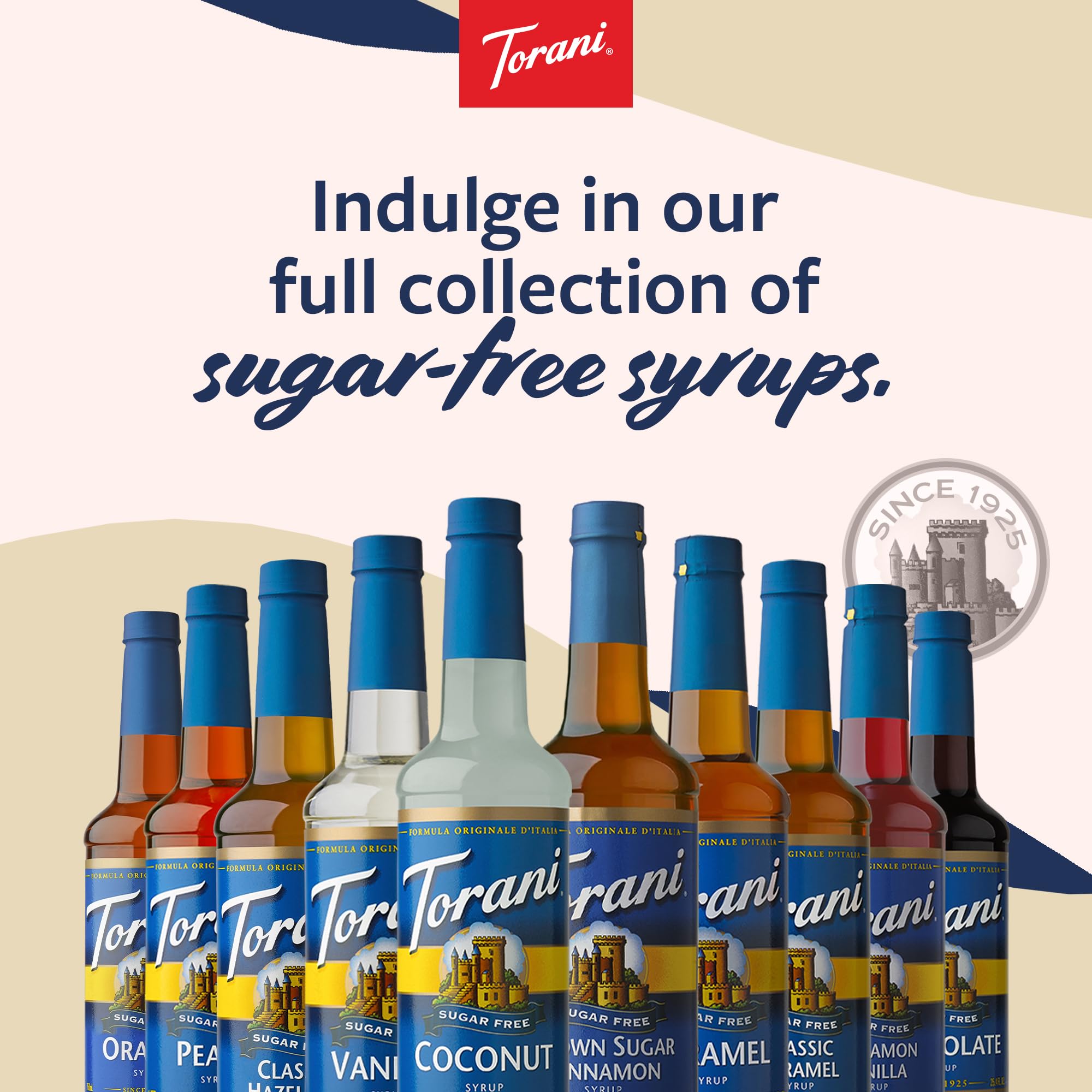 Dessert or beverage pairing with Torani Sugar-Free Belgian Cookie Syrup.