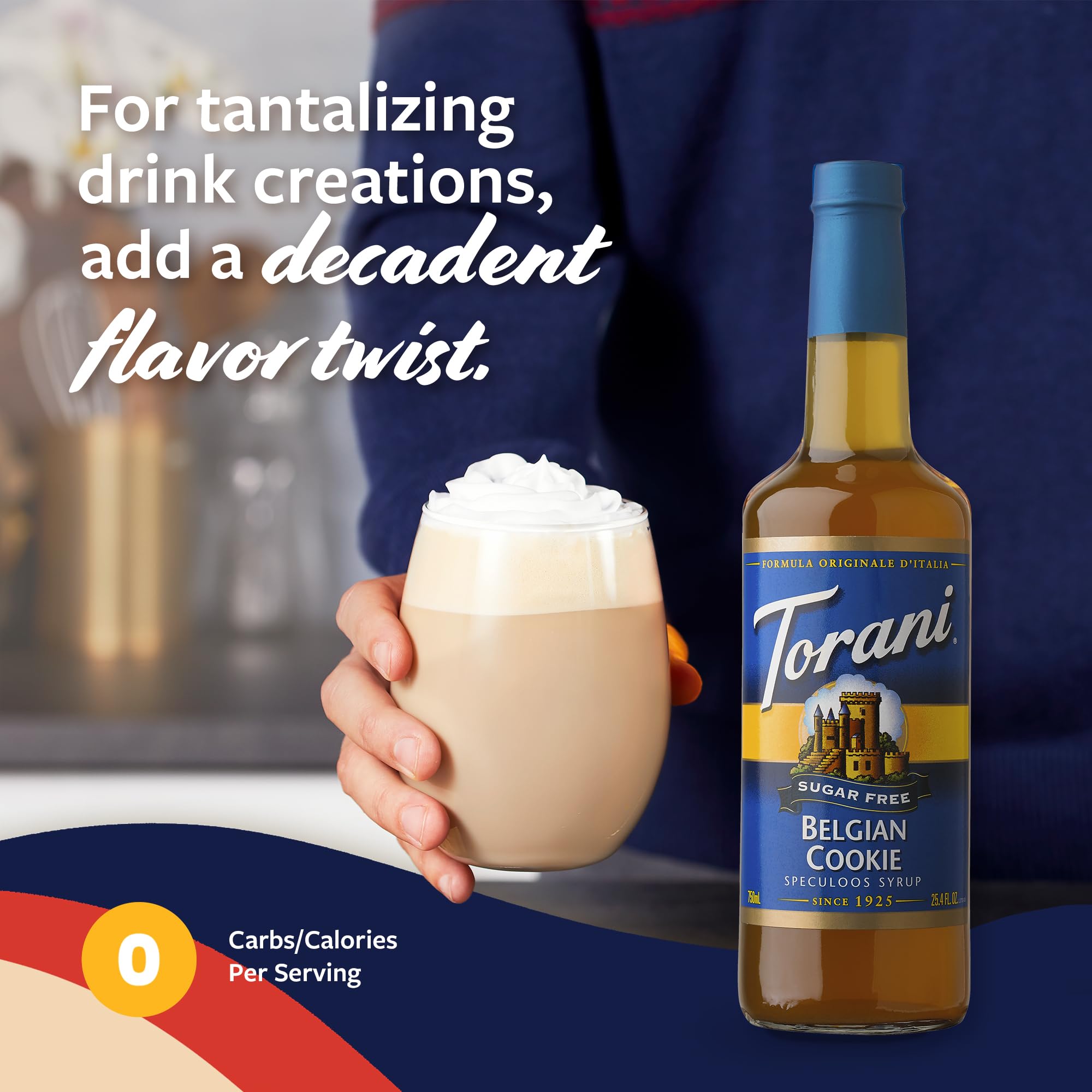 Latte with Torani syrup accentuates cozy notes.
