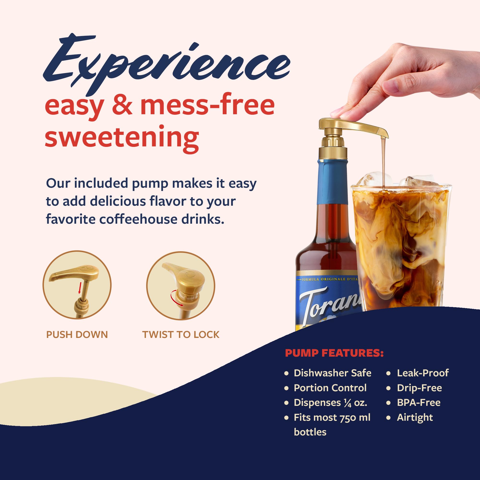 Torani Sugar Free Cinnamon Vanilla Syrup mixed into a cold brew.