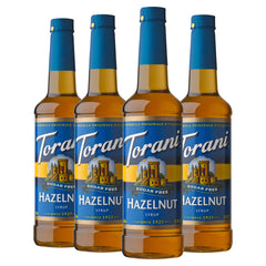 Torani Sugar Free Hazelnut Syrup bottle front view for keto-friendly flavor