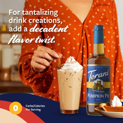 Torani Sugar Free Pumpkin Pie Syrup kitchen setup over a coffee station.