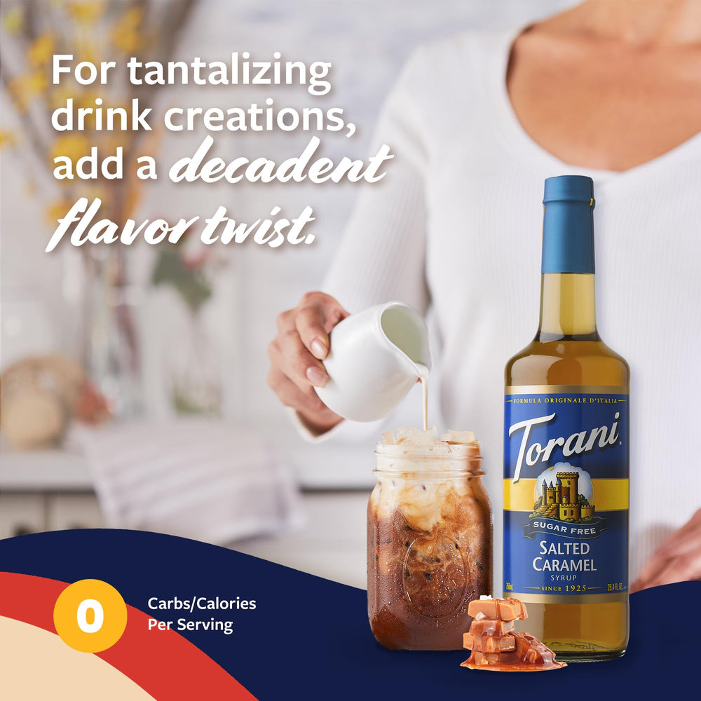 Torani Sugar Free Salted Caramel with pumps included for convenient use
