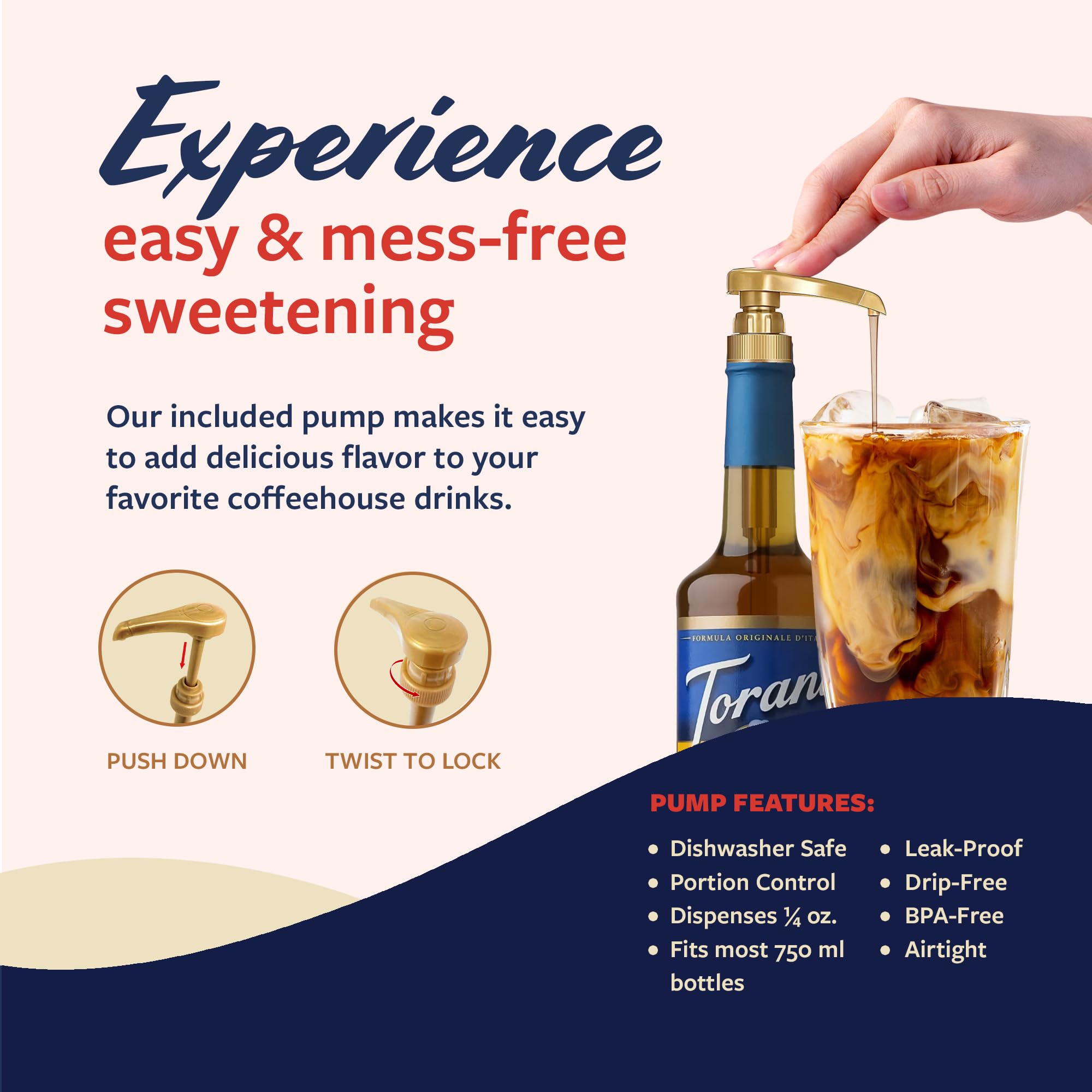 Torani Smores syrup shown in a mug, perfect for cozy home drinks.