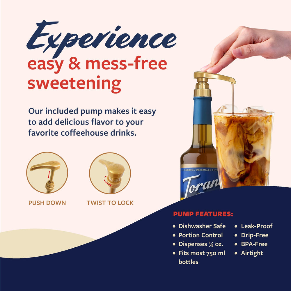 Torani Smores syrup shown in a mug, perfect for cozy home drinks.
