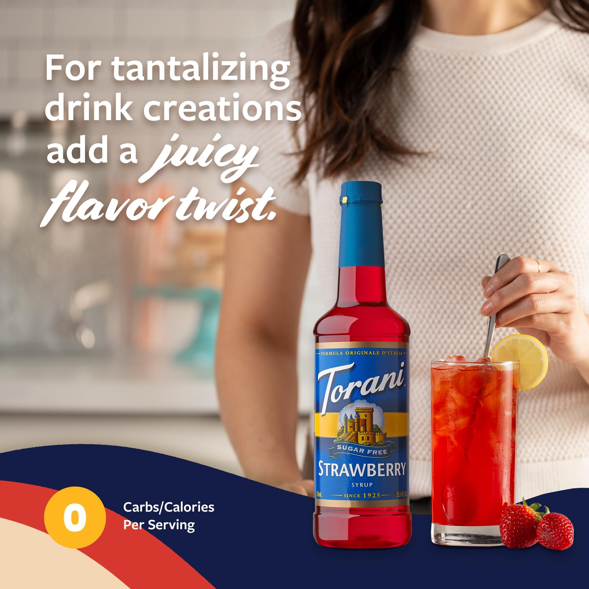 Torani Sugar Free Strawberry Syrup cocktail use for mocktails