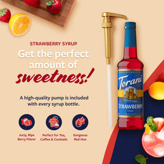 Torani Sugar Free Strawberry Syrup pour captures fresh strawberry aroma