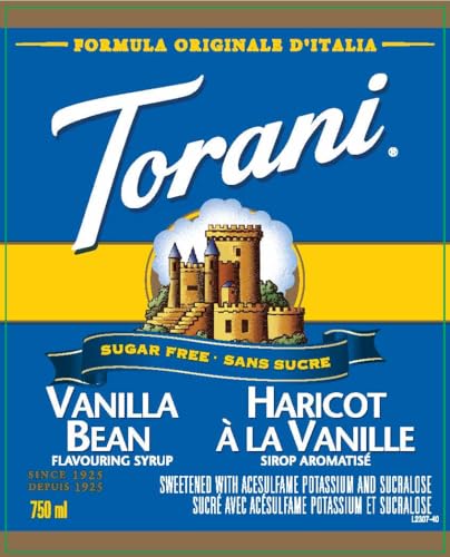 Torani Sugar-Free Syrup Vanilla Bean scoop helps measure vanilla flavor precisely.