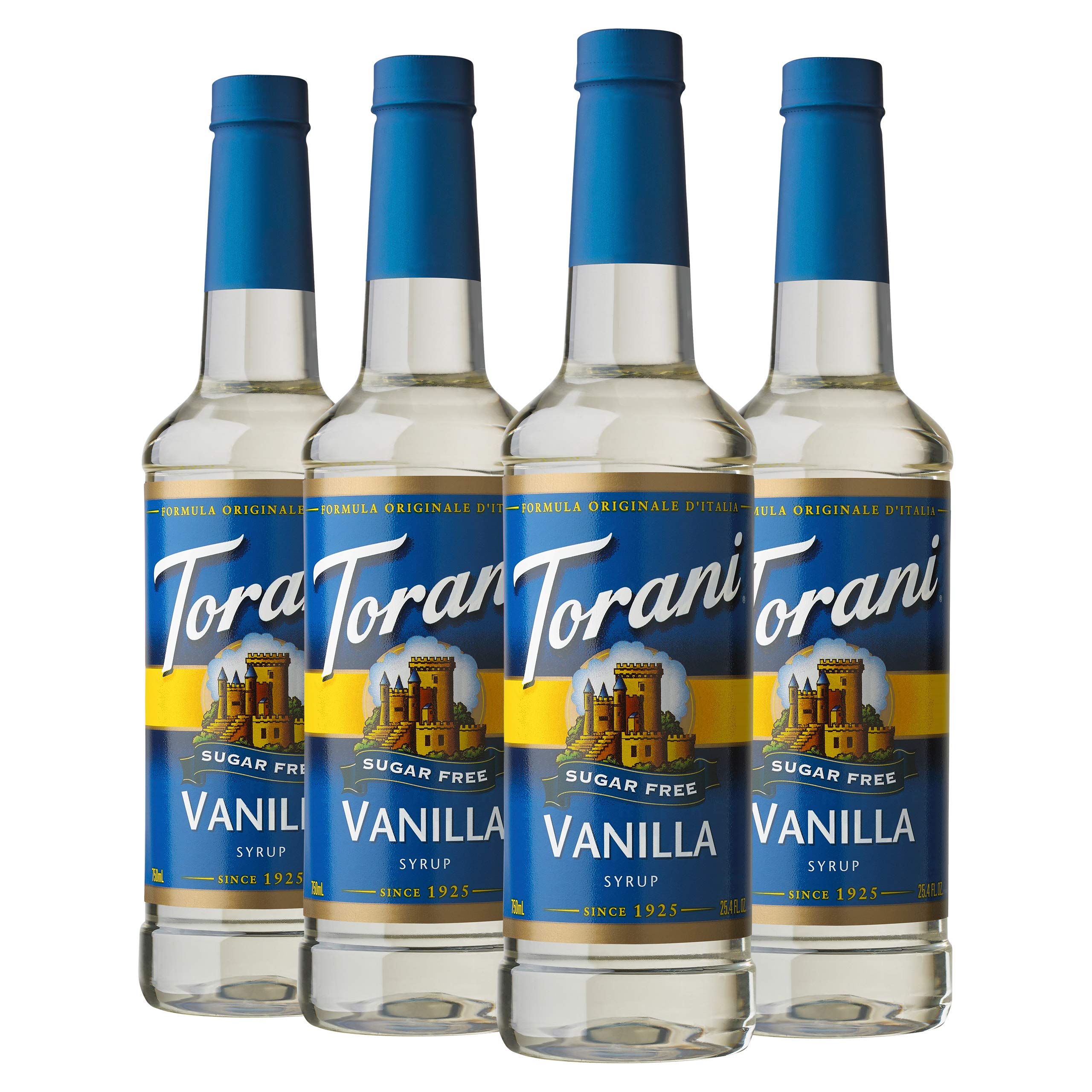Torani Sugar Free Vanilla bottle pour with rich aroma and zero calories.