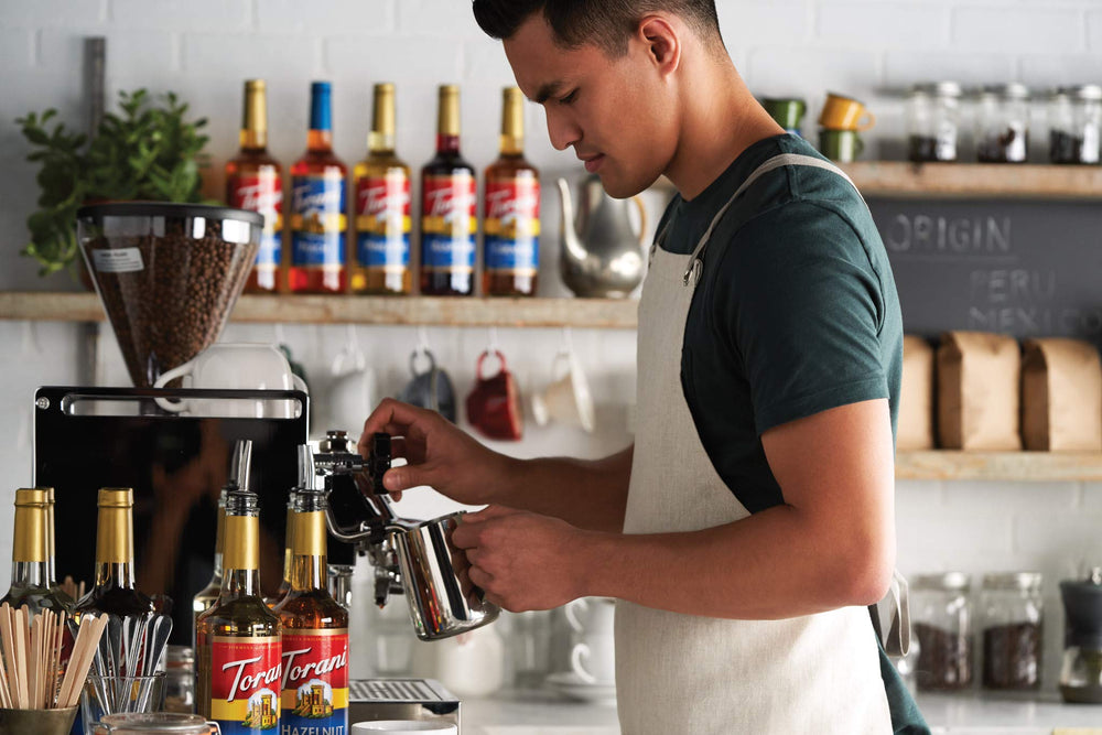 Torani Sugar Free Vanilla enhances sparkling water for a subtle soda experience.