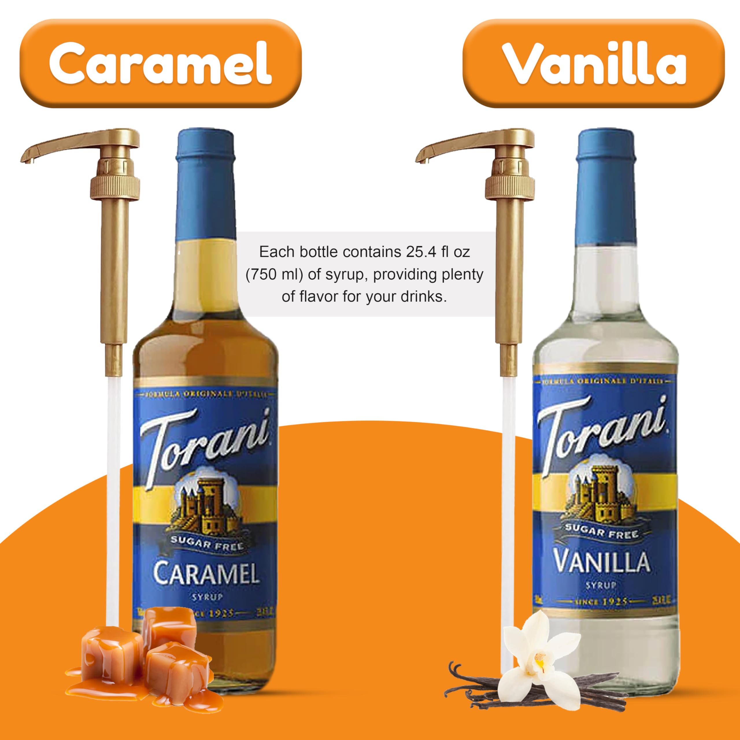 Sugar-free vanilla coffee syrup for smooth sweetness.