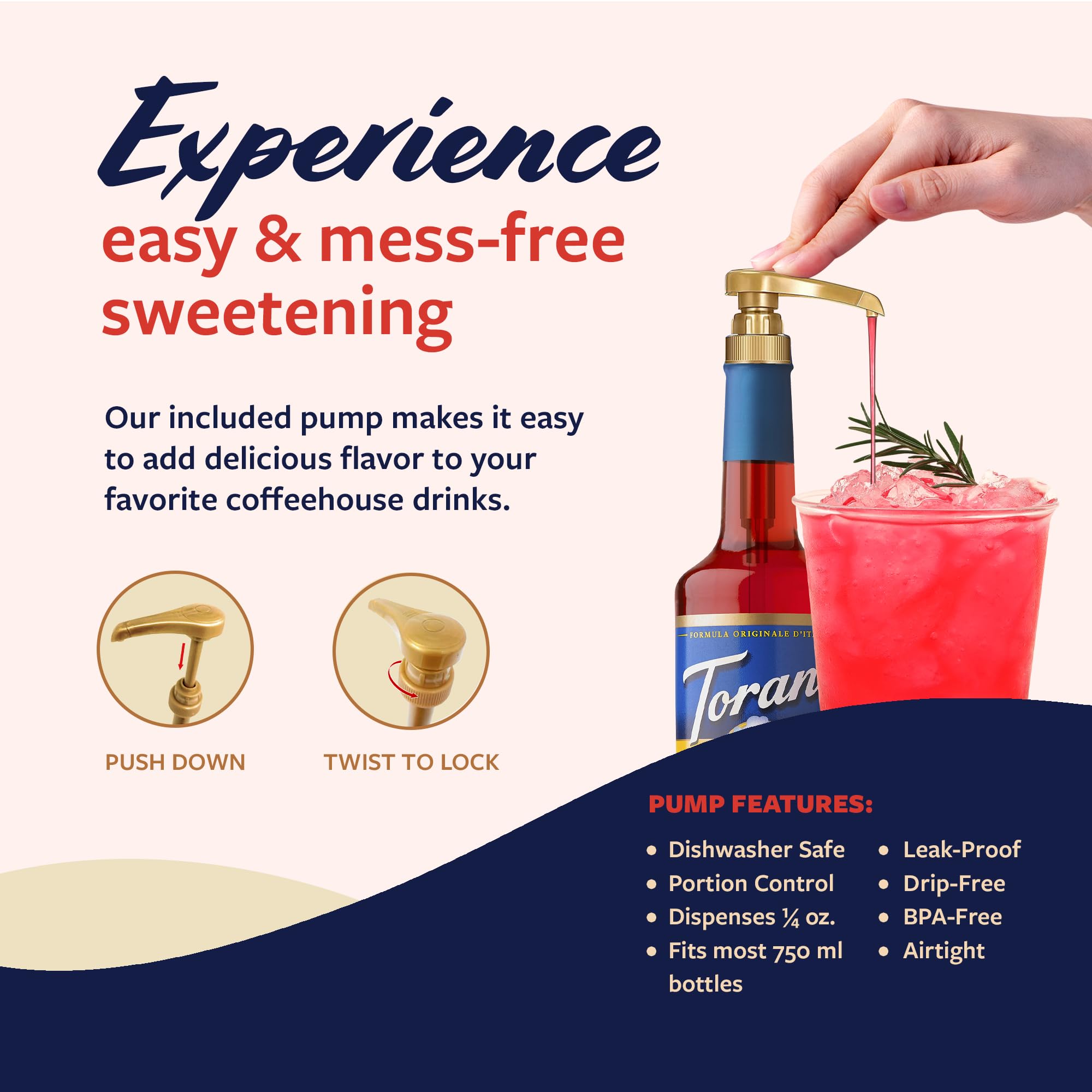 Torani Sugar Free Watermelon Syrup drizzled into iced tea for a vibrant twist.