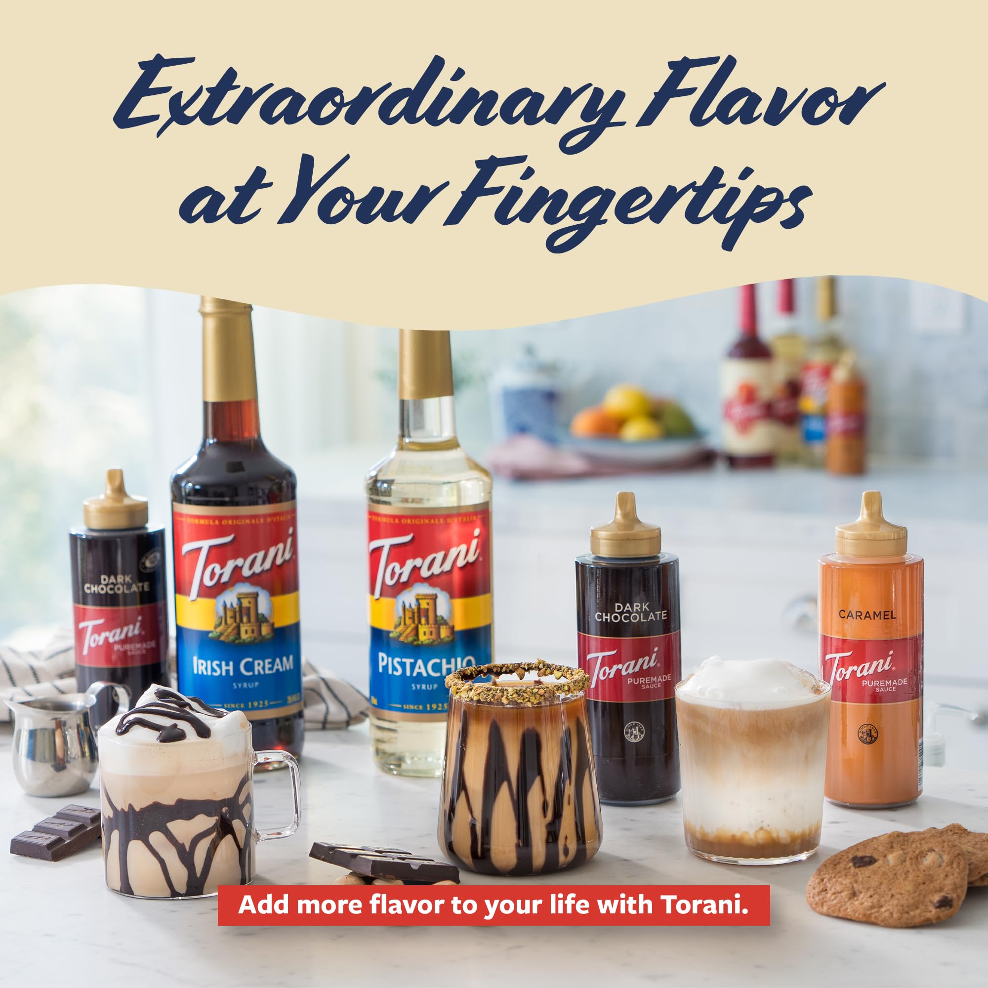 Torani Sugar Free White Chocolate Cappuccino with foam and flavor.