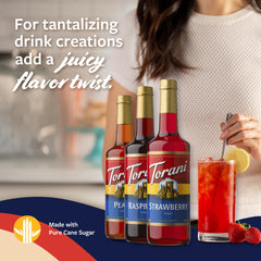 Torani syrup trio package on kitchen counter