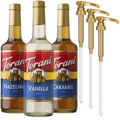 Torani Vanilla Syrup bottle with smooth vanilla notes for coffee and desserts