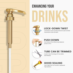 Pouring Torani vanilla syrup with Jimoco pump for controlled dosing.