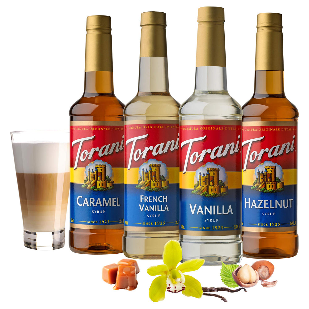 Torani Vanilla bottle enhances iced and hot beverages with balanced sweetness.