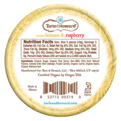 Torie & Howard lemon-raspberry candy close-up shows glossy texture and bright flavor.