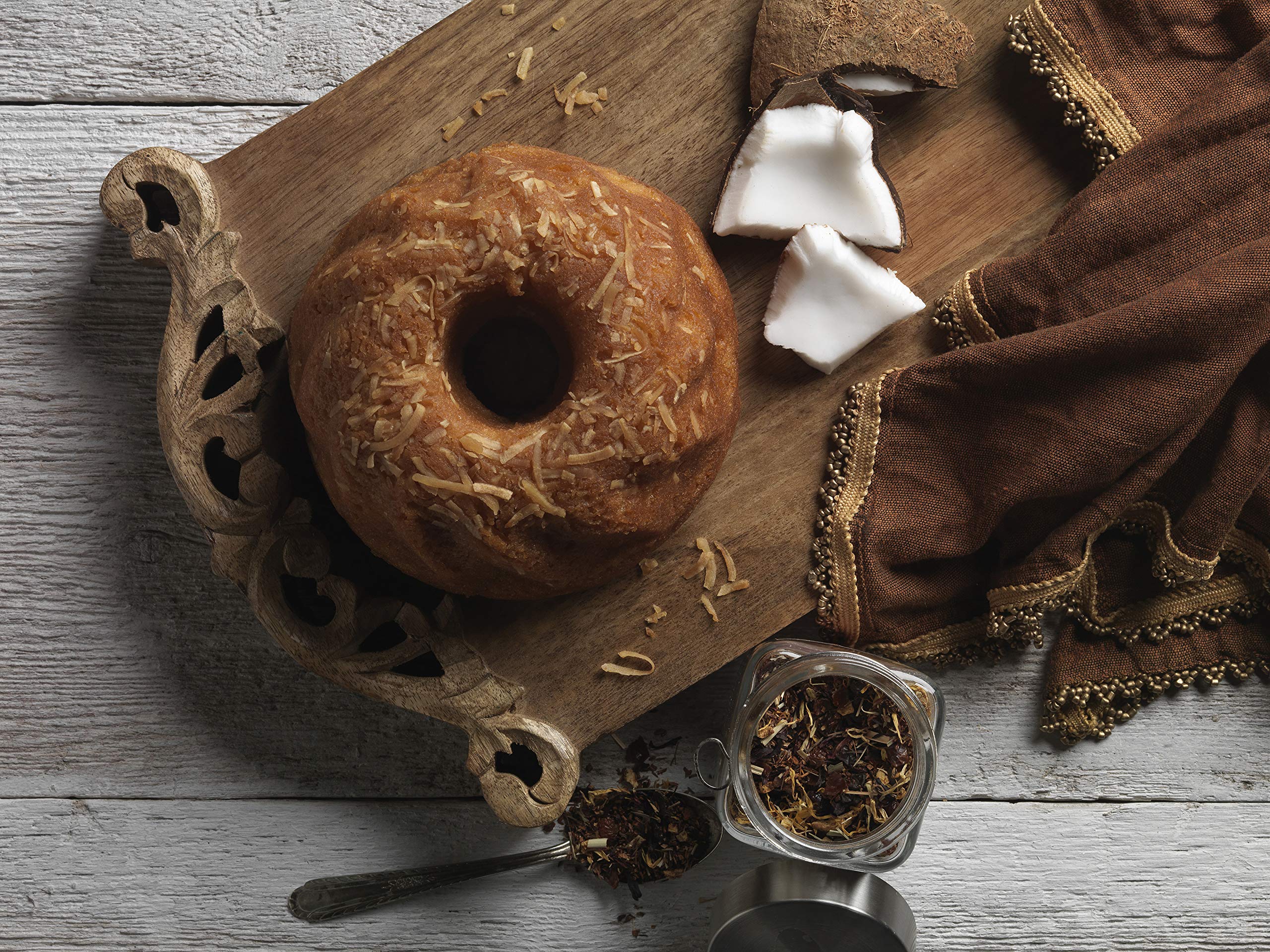 TORTUGA coconut rum cake vacuum-sealed to preserve freshness.