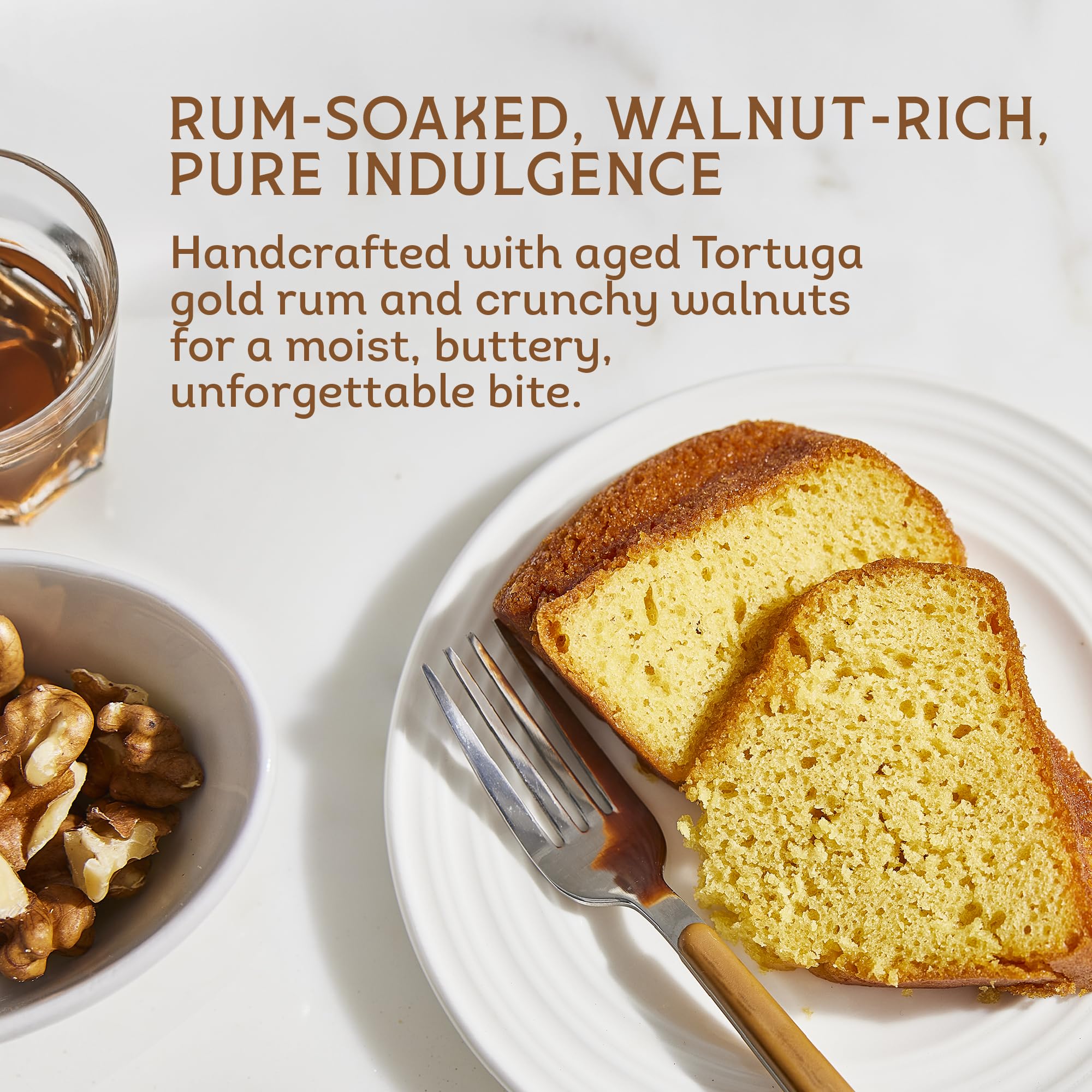 Tortuga hand-glazed aged rum cake with premium Caribbean flavor.