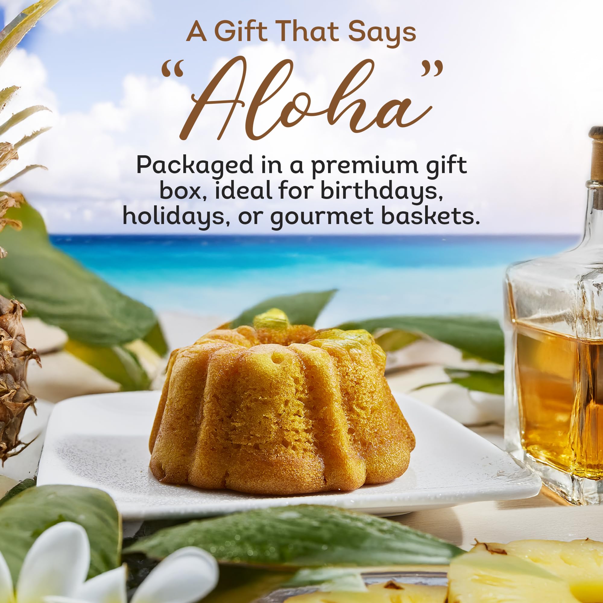 Tortuga gift box ready pineapple rum cake, ideal stocking stuffers.