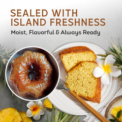 Tortuga pineapple rum cake slice, moist texture for celebrations.