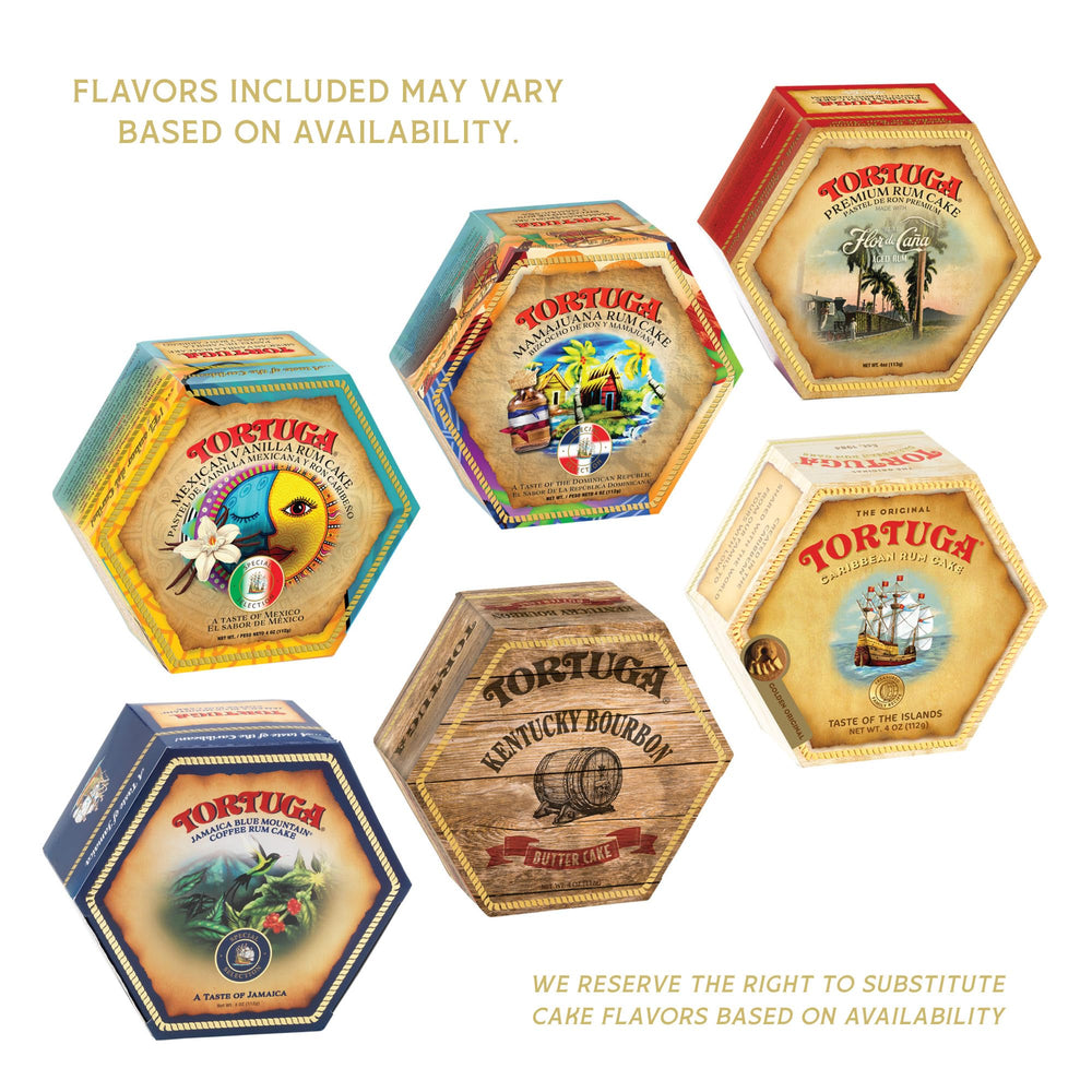 TORTUGA Provenance Rum Cake gift box, premium packaging ready for gifting
