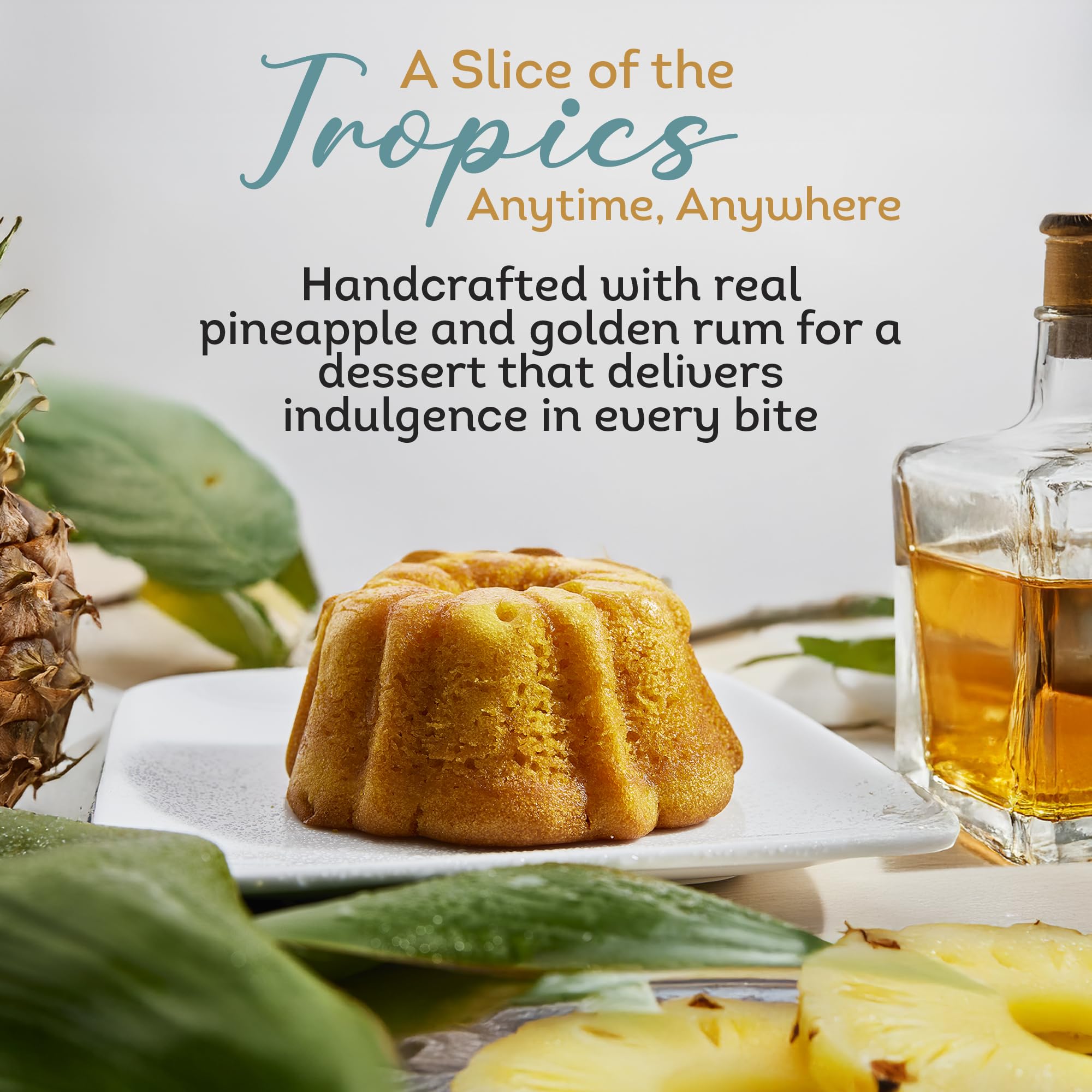 Tortuga rum cake vacuum-seal preserves freshness and flavor.